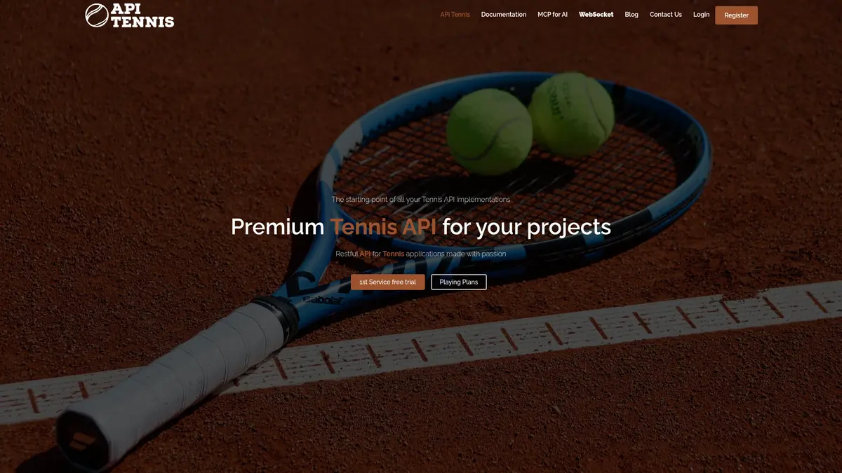 API Tennis official product page