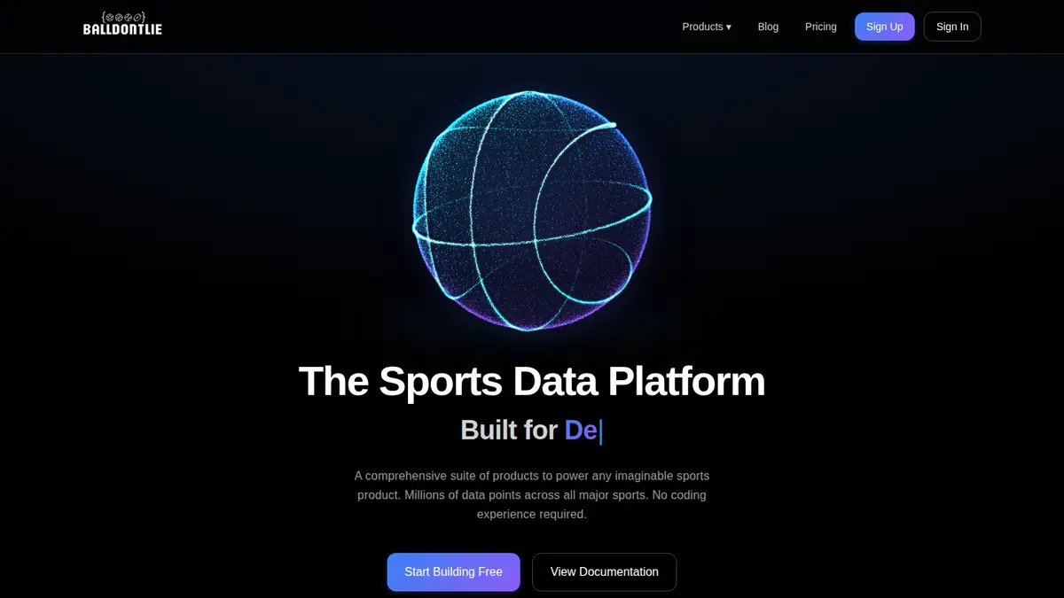 BALLDONTLIE official product page