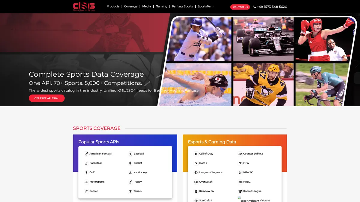 Data Sports Group official product page