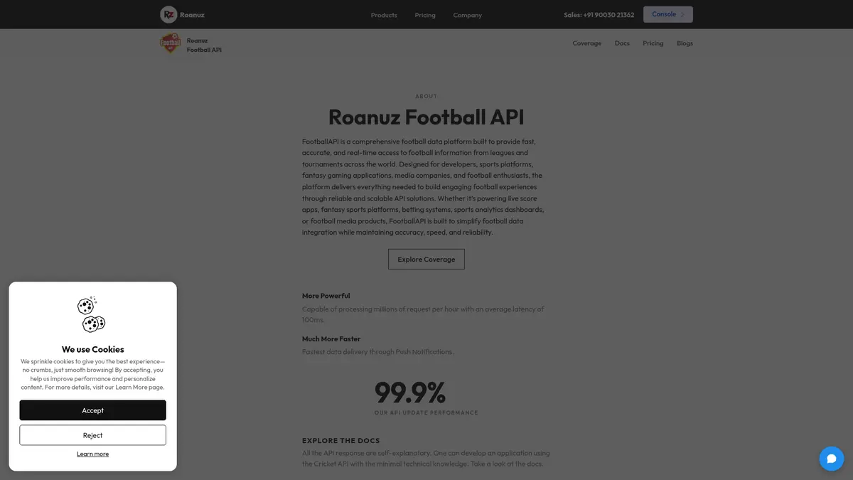 Roanuz Football API official about page